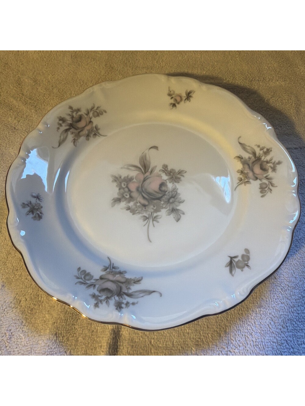 VTG Johann Haviland Sepia Rose 10” Inch Dinner Plate Bavaria Germany